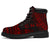 Northern Mariana Islands Leather Boots - Polynesian Red Chief Version Red - Polynesian Pride