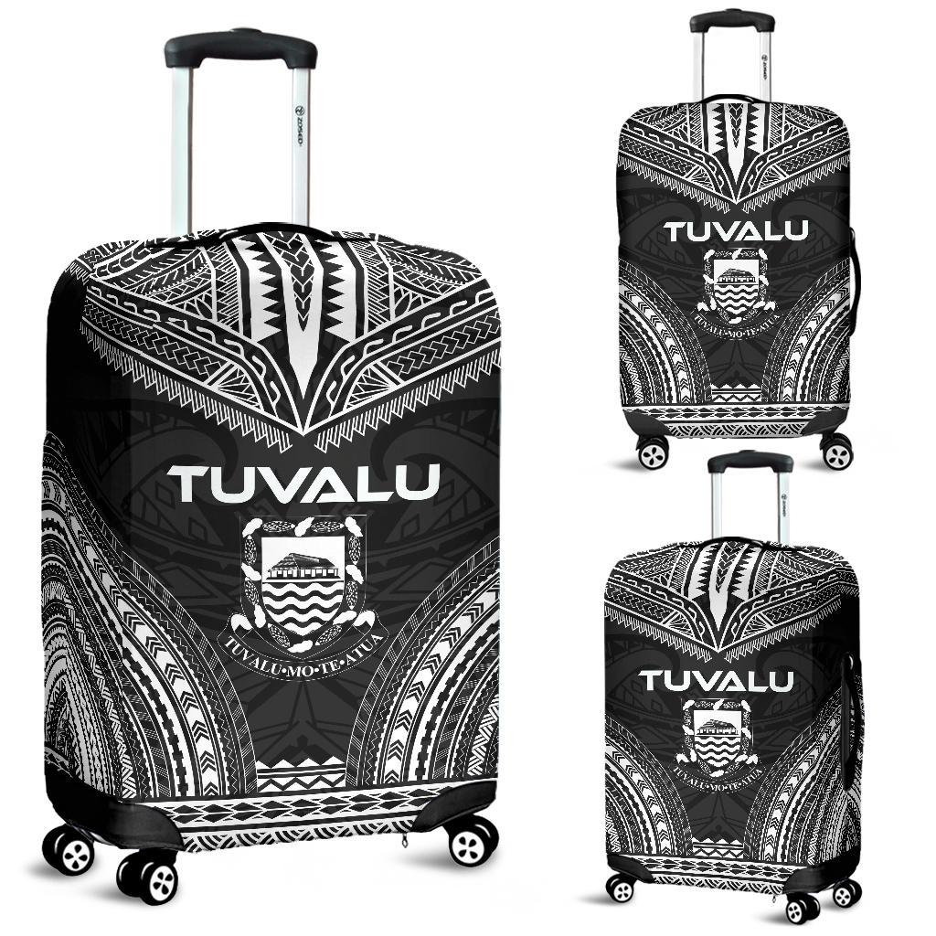 Tuvalu Polynesian Chief Luggage Cover - Black Version Black - Polynesian Pride