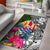 Tahiti Area Rug White - Turtle Plumeria Banana Leaf - Polynesian Pride