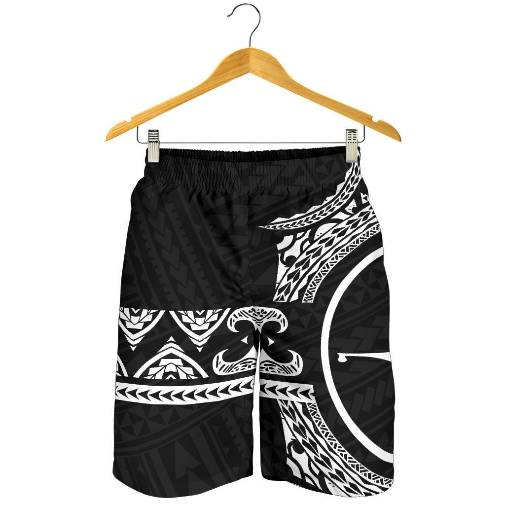 Yap Polynesian All Over Print Men's Short - Black Version Black - White - Polynesian Pride