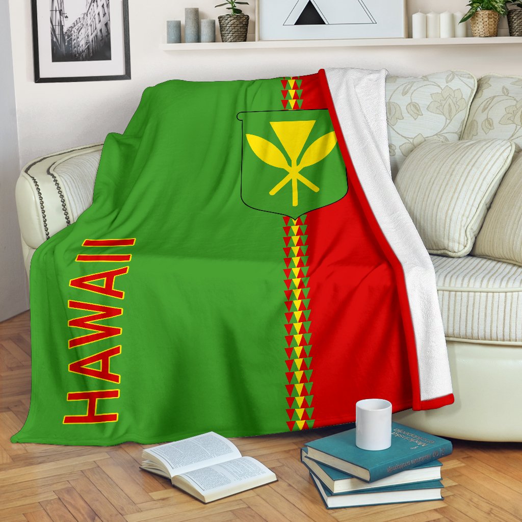 Hawaii Premium Blanket - Polynesian Straight Version White - Polynesian Pride