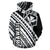 Hawaii Kanaka Polynesian Hoodie Poly Style White and Black - Polynesian Pride