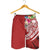 Polynesian Samoa Men's Shorts - Summer Plumeria (Red) - Polynesian Pride