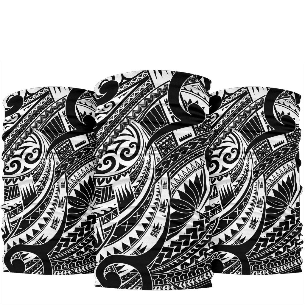 New Zealand Maori Polynesian Tattoo Bandana - White One Size White - Polynesian Pride