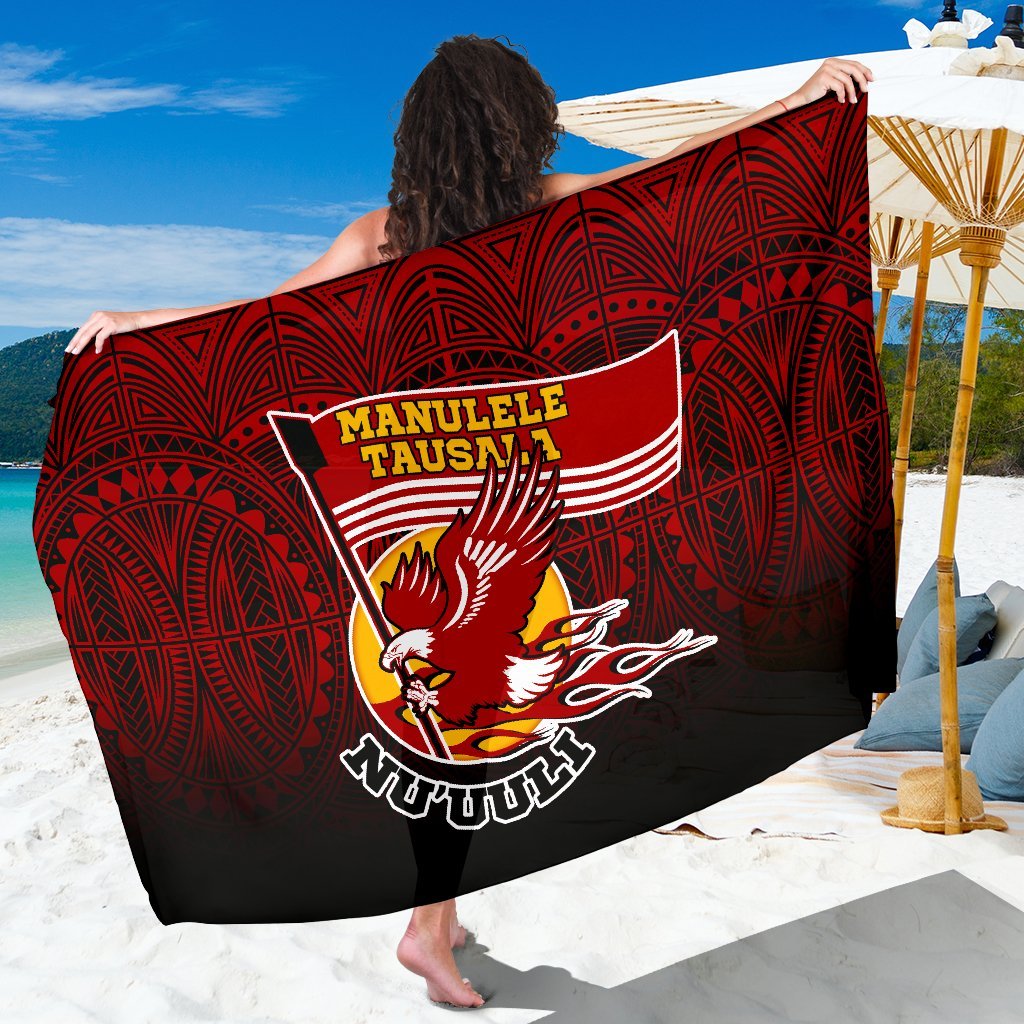 American Samoa Sarong - Manulele Tausala Nuuuli (Ver 2) One Style One Size Red - Polynesian Pride