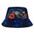 Papua New Guinea Polynesian Bucket Hat - Blue Turtle Hibiscus - Polynesian Pride