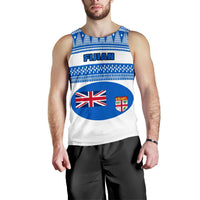 Fiji Men's Tank Top - Tapa White Style - Polynesian Pride