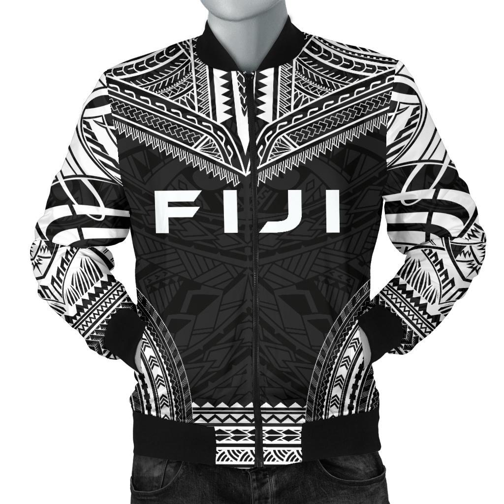 Fiji Polynesian Chief Men's Bomber Jacket - Black Version Black - Polynesian Pride