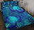 American Samoa Polynesian Quilt Bed Set - American Samoa Seal & Sea Turtle Blue - Polynesian Pride