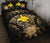 Papua New Guinea Polynesian Quilt Bed Set Hibiscus Gold Black - Polynesian Pride