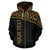 Cook Islands Polynesian Custom Zip up Hoodie Curve Gold - Polynesian Pride