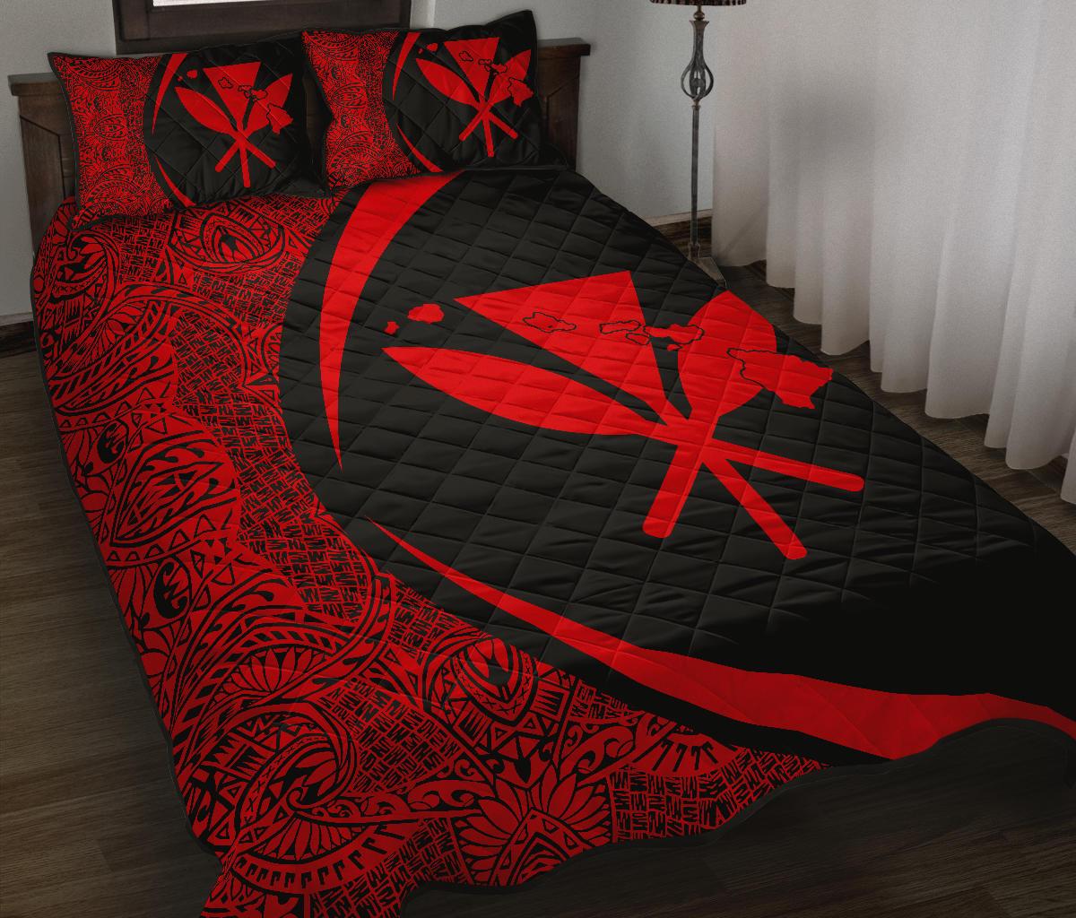 Hawaii Kanaka Polynesian Quilt Bed Set - Circle Style Red - Polynesian Pride