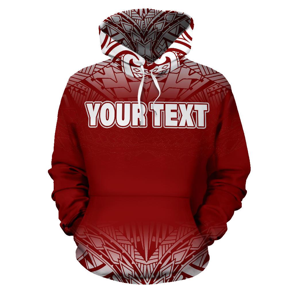 Poly All Over Custom Hoodie Polynesian Fog Red Style - Polynesian Pride