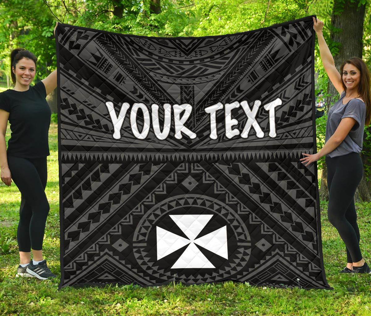 Wallis and Futuna Personalised Premium Quilts - Wallis and Futuna Seal With Polynesian Tattoo Style - Polynesian Pride