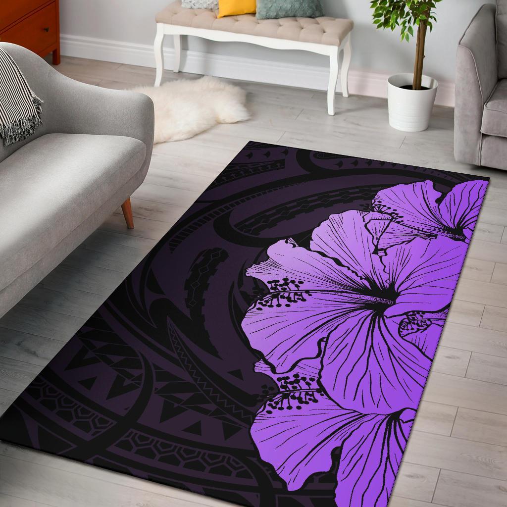 Royal Hibiscus Polynesian Tribal Area Rug Violet AH Violet - Polynesian Pride