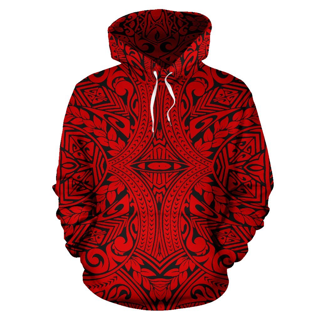 Hawaii Hoodie Polynesian Culture Red Pullover Unisex Art - Polynesian Pride