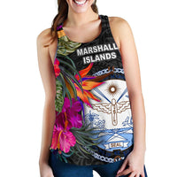 Marshall Islands Women's Racerback Tank - Hibiscus Polynesian Pattern - Polynesian Pride