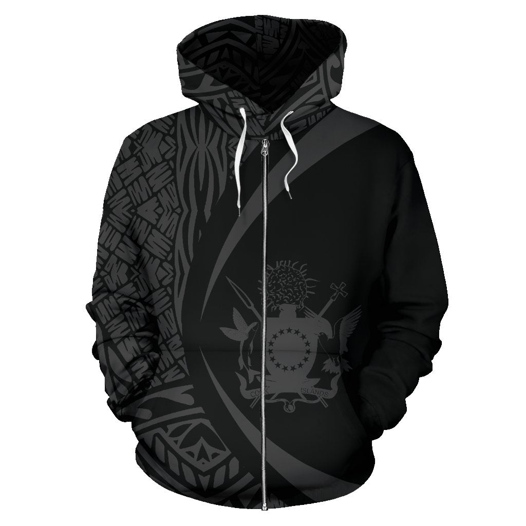 Cook Islands Polynesian Zip up Hoodie Circle Style 04 Unisex Art - Polynesian Pride
