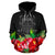 Tuvalu Polynesian Zip Hoodie Black Hibiscus - Polynesian Pride