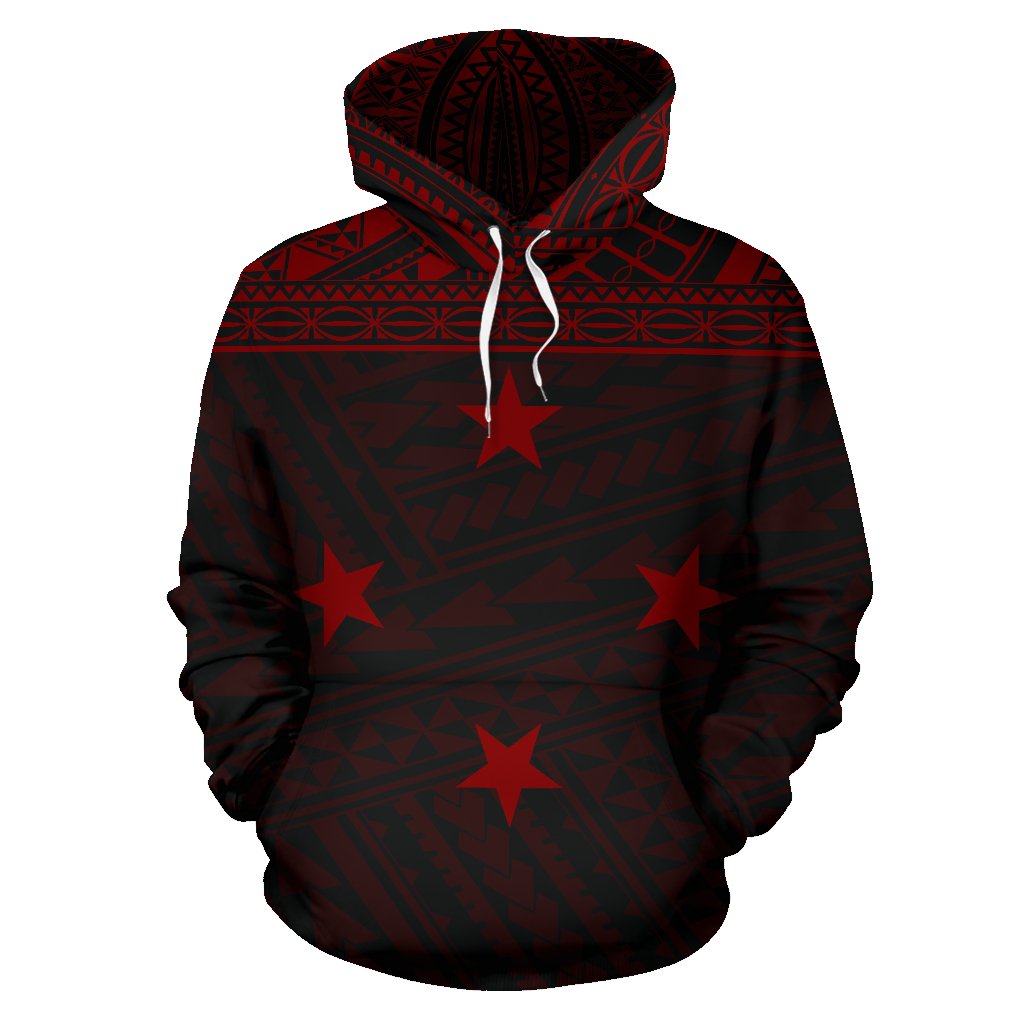 Federated States of Micronesia All Over Hoodie Chuuk Red Style - Polynesian Pride