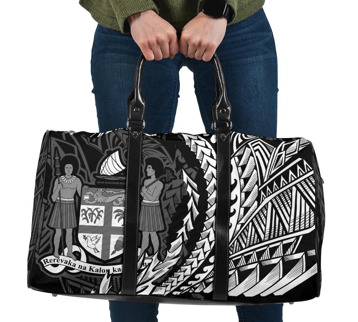 Fiji Travel Bag - Custom Personalised Wings Style Travel Bag - Black - Fiji One size Black - Polynesian Pride