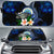 Polynesian Federated States of Micronesia Sun Shades - Turtle With Plumeria Flowers Auto Sun Shade Universal Fit Blue - Polynesian Pride