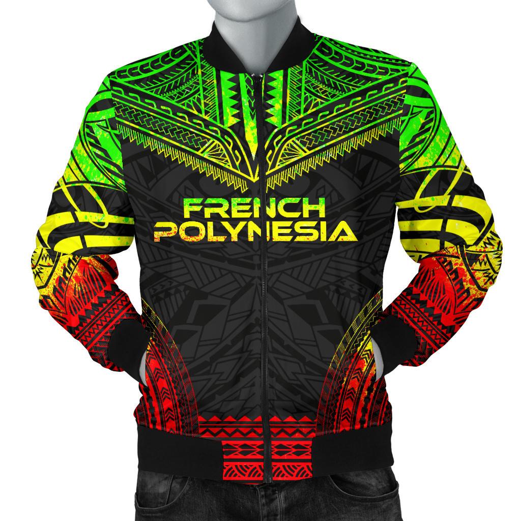 French Polynesia Polynesian Chief Men's Bomber Jacket - Reggae Version Reggae - Polynesian Pride