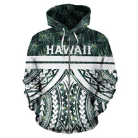 Hawaii Summer Palm Tree Polynesian Kanaka Zip Hoodie - Polynesian Pride