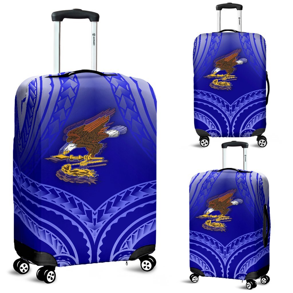 American Samoa Polynesian Luggage Covers - Bald Eagle (Blue) - Polynesian Pride