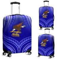 American Samoa Polynesian Luggage Covers - Bald Eagle (Blue) - Polynesian Pride