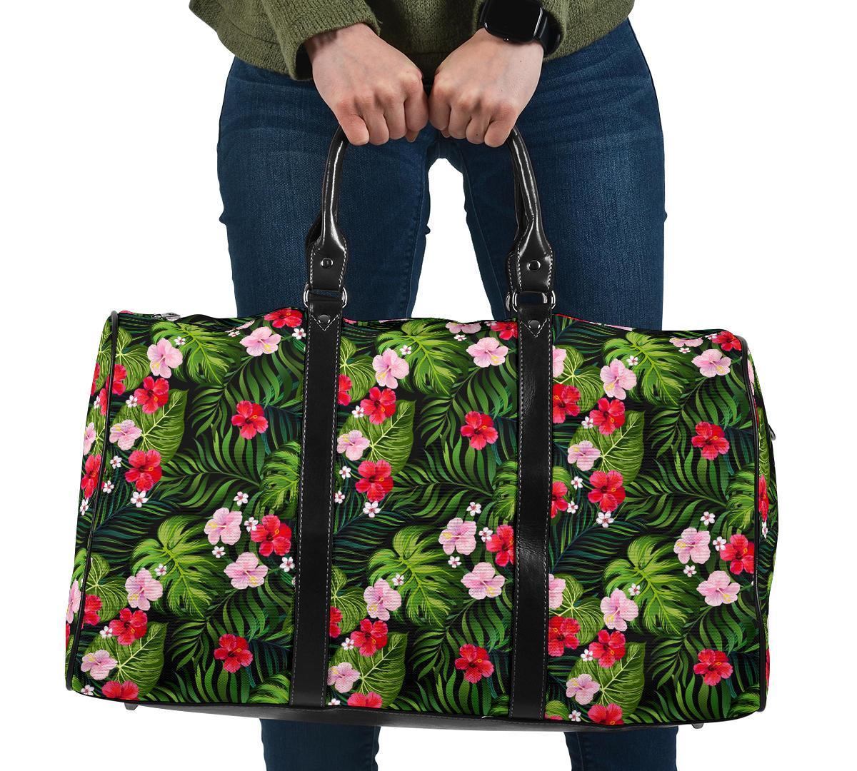 Tropical Flower Mix Hawaii Travel Bag Travel Bag One size Black - Polynesian Pride