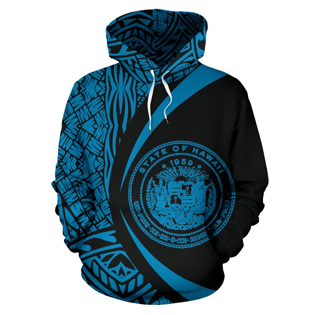 Hawaii Polynesian Hoodie Circle Style Bule - Polynesian Pride