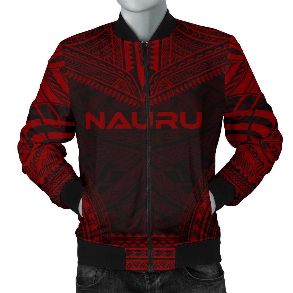 Nauru Polynesian Chief Men's Bomber Jacket - Red Version Red - Polynesian Pride