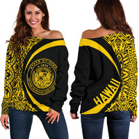 Hawaii Polynesian Women's Off Shoulder Sweater 02 White - Polynesian Pride