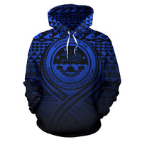 Federated States of Micronesia All Over Hoodie Lift up Blue - Polynesian Pride