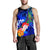 Federated States of Micronesia Custom Personalised Men's Tank Top - Humpback Whale with Tropical Flowers (Blue) - Polynesian Pride