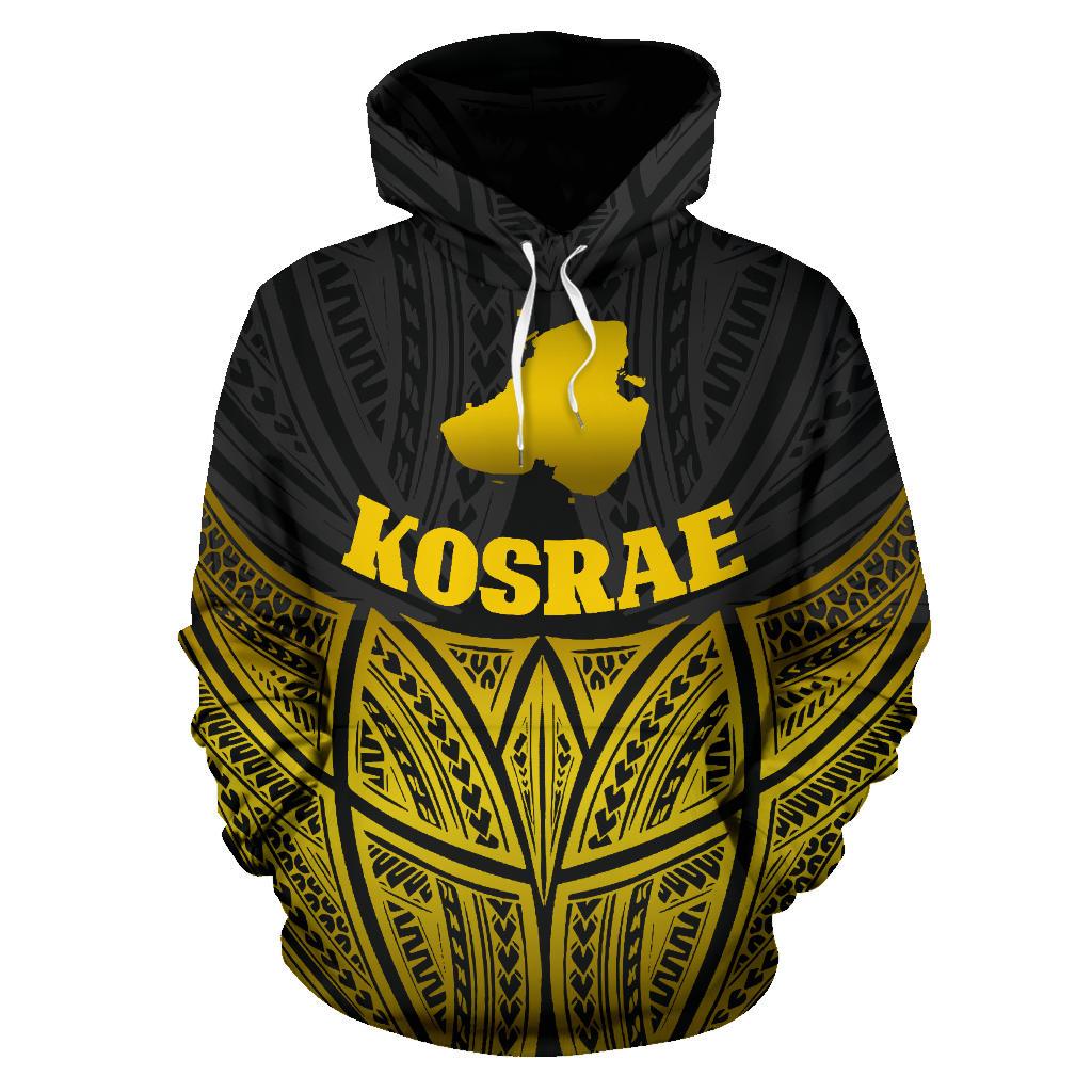 Kosrae Polynesian Hoodie Gold Pride Map nd Seal - Polynesian Pride