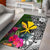 Hawaii Area Rug - Turtle Plumeria Banana Leaf Black - Polynesian Pride