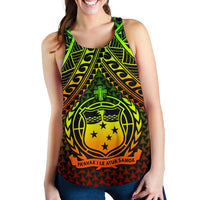 Polynesian Samoa Personalised Women's Racerback Tank - Reggae Vintage Polynesian Patterns - Polynesian Pride