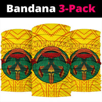 Hawaii Colorful Polynesian Mauna Kea Goddess Pele Bandana 3 - Pack - AH - Yellow - Polynesian Pride
