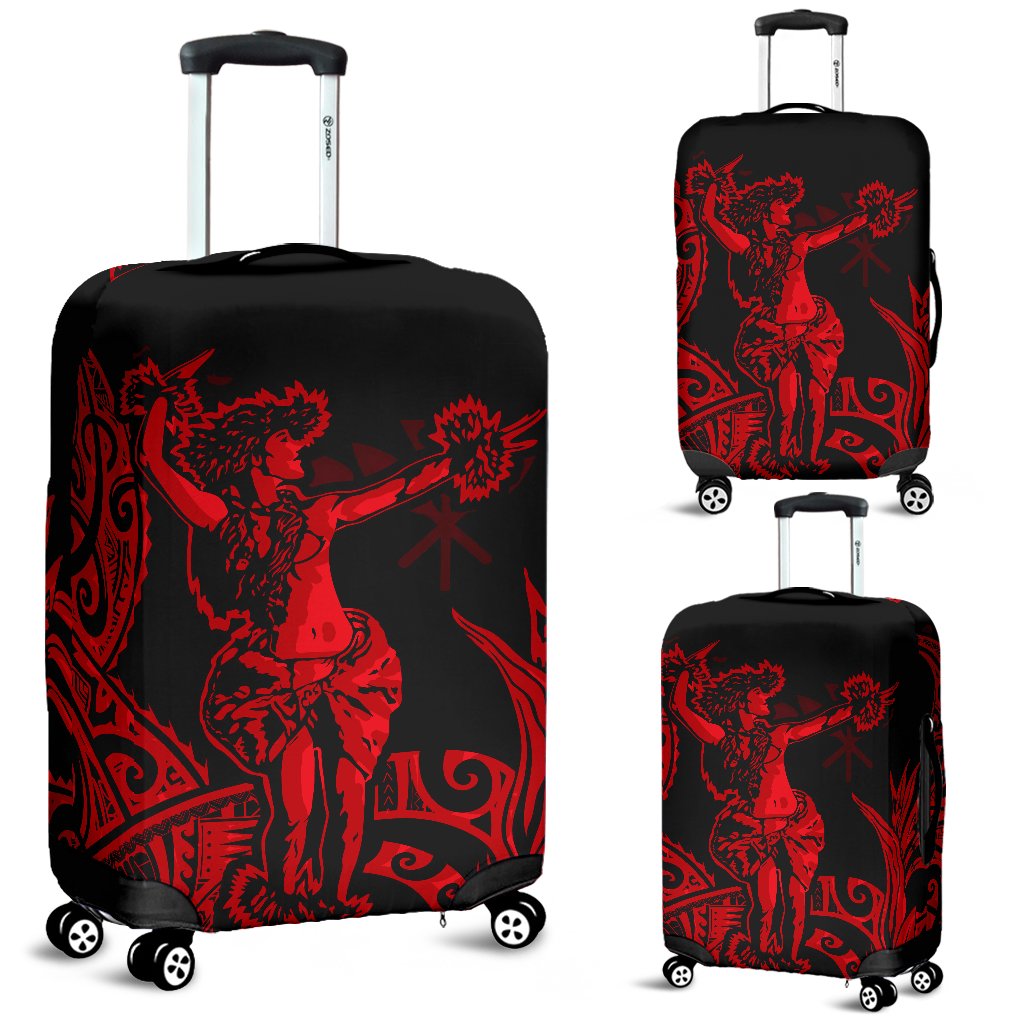 Polynesian Hawaii Luggage Covers - Hula Girl Red Red - Polynesian Pride