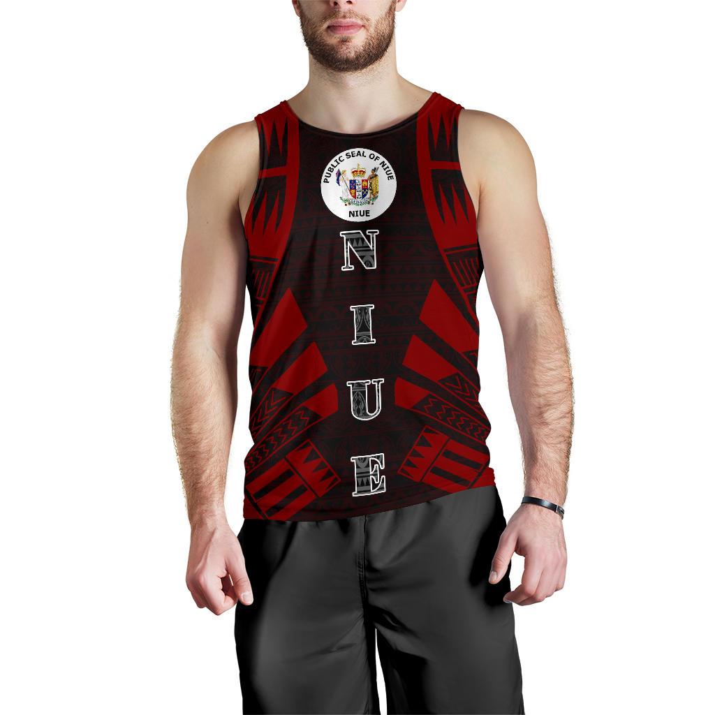 Niue Men Tank Top - Polynesian Tattoo Red Red - Polynesian Pride