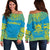 Tuvalu Flag Polynesian Chief Women's Off Shoulder Sweater Green - Polynesian Pride