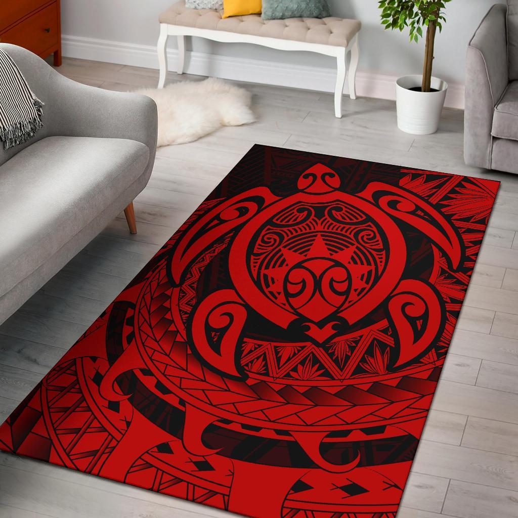 Hawaii Polynesian Turtle Rug - Red Red - Polynesian Pride