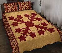 Hawaiian Quilt Pattern Many Plumeria Quilt Bed Set - Polynesian Pride