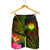 Northern Mariana Islands Polynesian Men's Shorts - Hibiscus and Banana Leaves - Polynesian Pride