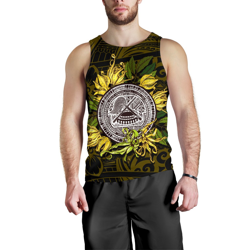 American samoa Men's Tank Top Ylang Ylang Flowers - Polynesian Pride