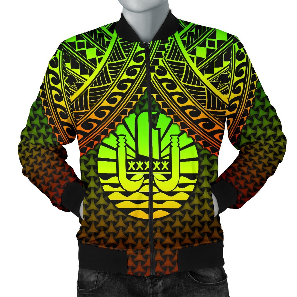 Polynesian Tahiti Personalised Men's Bomber Jacket - Reggae Vintage Polynesian Patterns Reggae - Polynesian Pride