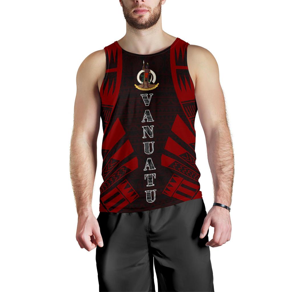 Vanuatu Men Tank Top - Polynesian Tattoo Red Red - Polynesian Pride