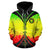 Hawaii Kanaka Maoli All Over Custom Zip up Hoodie Reggae Color Impact Style - Polynesian Pride